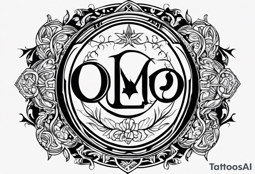 Greek Capital Letter Omega symbol black magic style tattoo idea