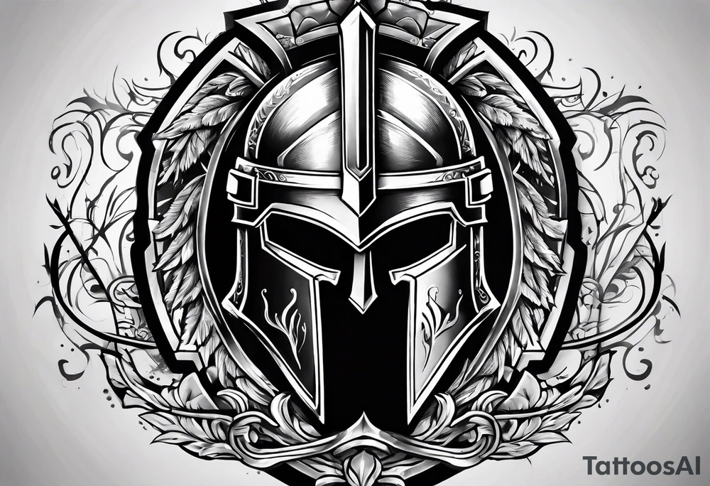 Spartan sword and shield tattoo idea