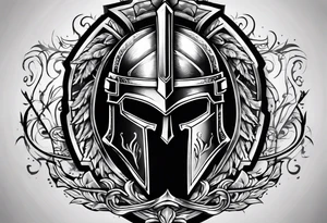 Spartan sword and shield tattoo idea