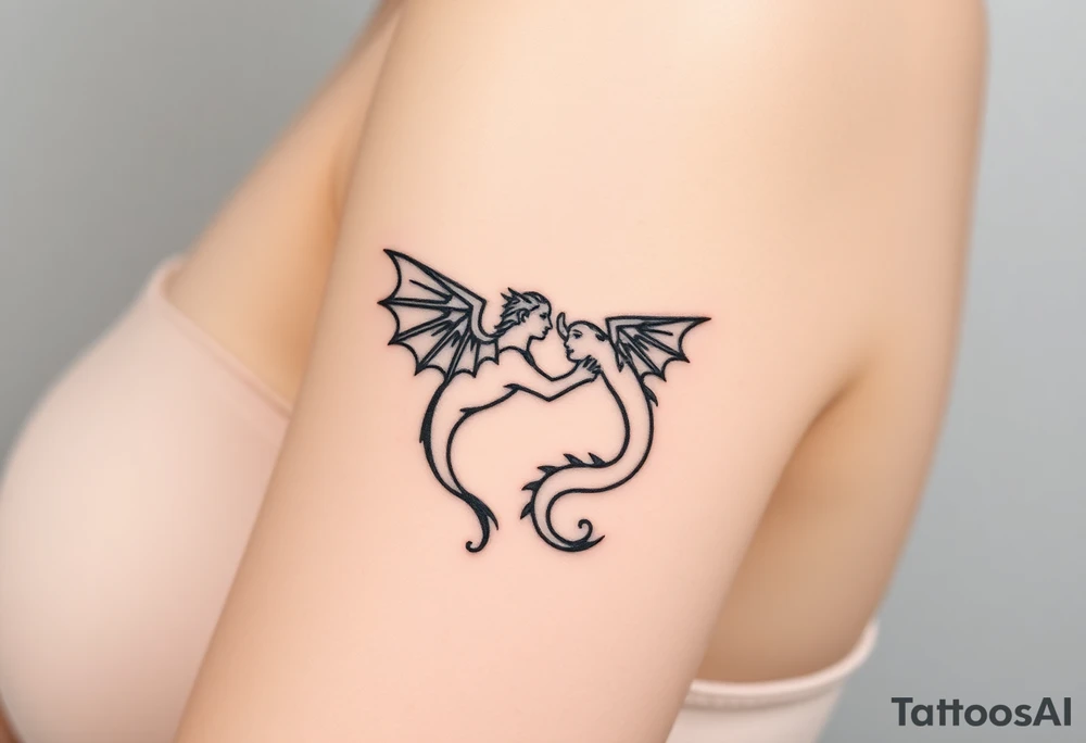 angel and dragon tattoo idea