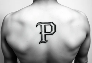 Small Letter P with a dollar bill inside tattoo idea