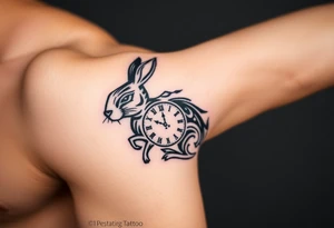 Rabbit with a Clock tattoo idea