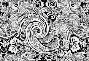 Swirls and whirls of lace repeating tattoo idea