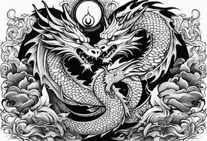 dragon, strength, pisces, water, instinct, phoenix tattoo idea