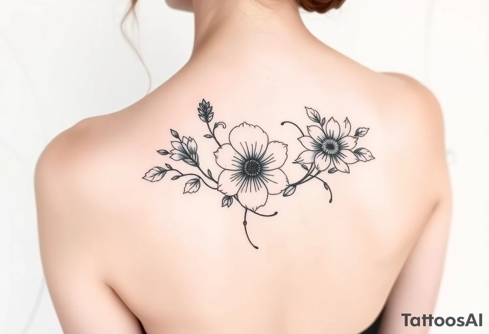 January December July birthday flower infinity flower tattoo idea