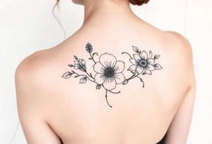 January December July birthday flower infinity flower tattoo idea