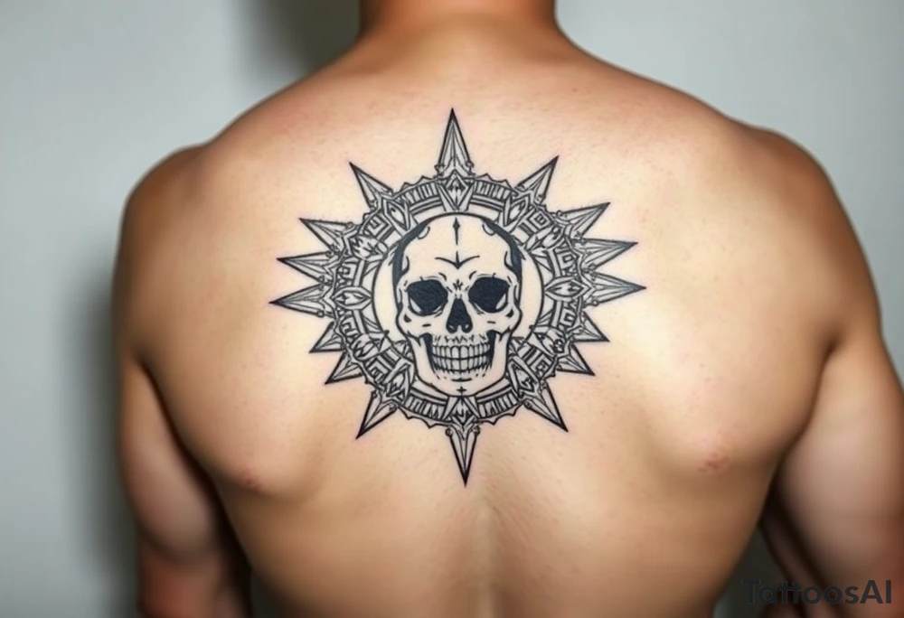 Create a mexican Aztec tattoo meant for the inner bicep, with the main theme of life and death but make sure to make it subtle as this theme should not be the main focus of the tattoo the mexican Aztec part is the main thing tattoo idea