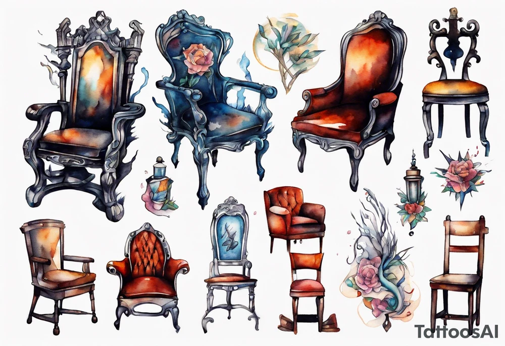 a chair person hybrid tattoo idea