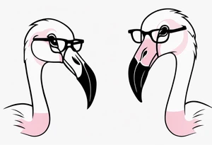 cute flamingo with glasses on tattoo idea