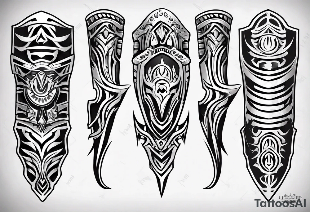 Leg armor tattoo idea