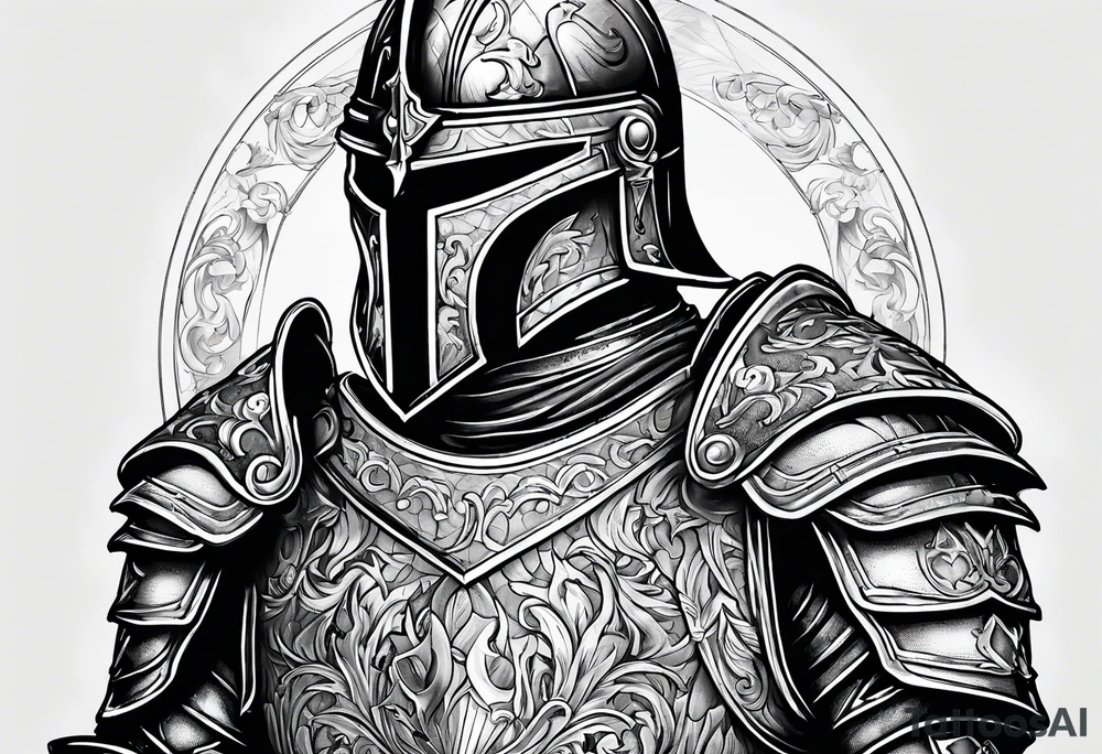 knight in heavy armor tattoo idea