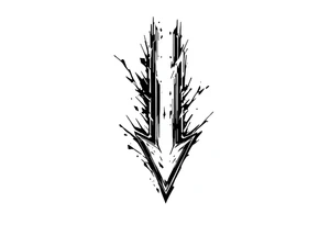 a simple arrow look down tattoo idea