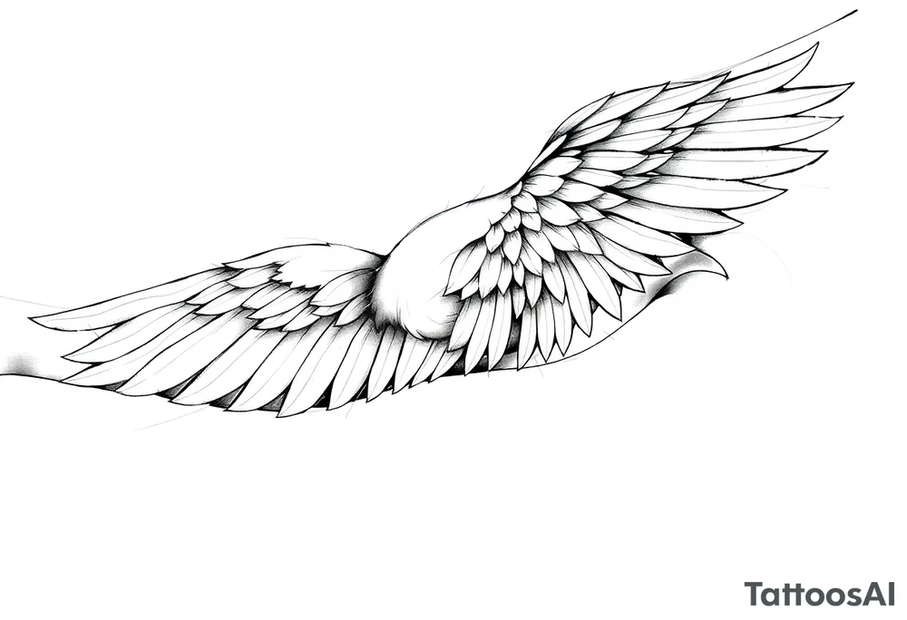 Full Shoulder to elbow wing tattoo idea