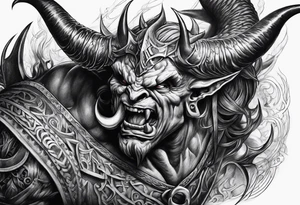 Satan knocked down tattoo idea