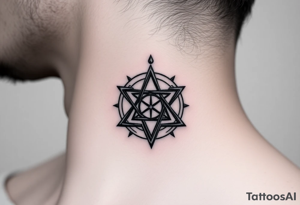 3 sacred geometry symbols layered together tattoo idea