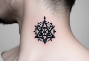 3 sacred geometry symbols layered together tattoo idea