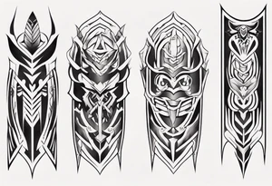 Leg armor symmetrical tattoo idea