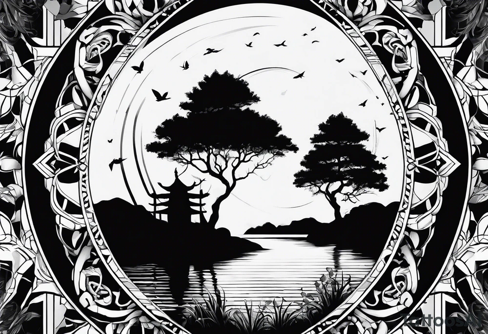 shadows of many people tattoo idea