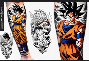 Tattoo on arm with goku with wings tattoo idea