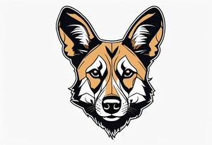 African wild dog face tattoo idea