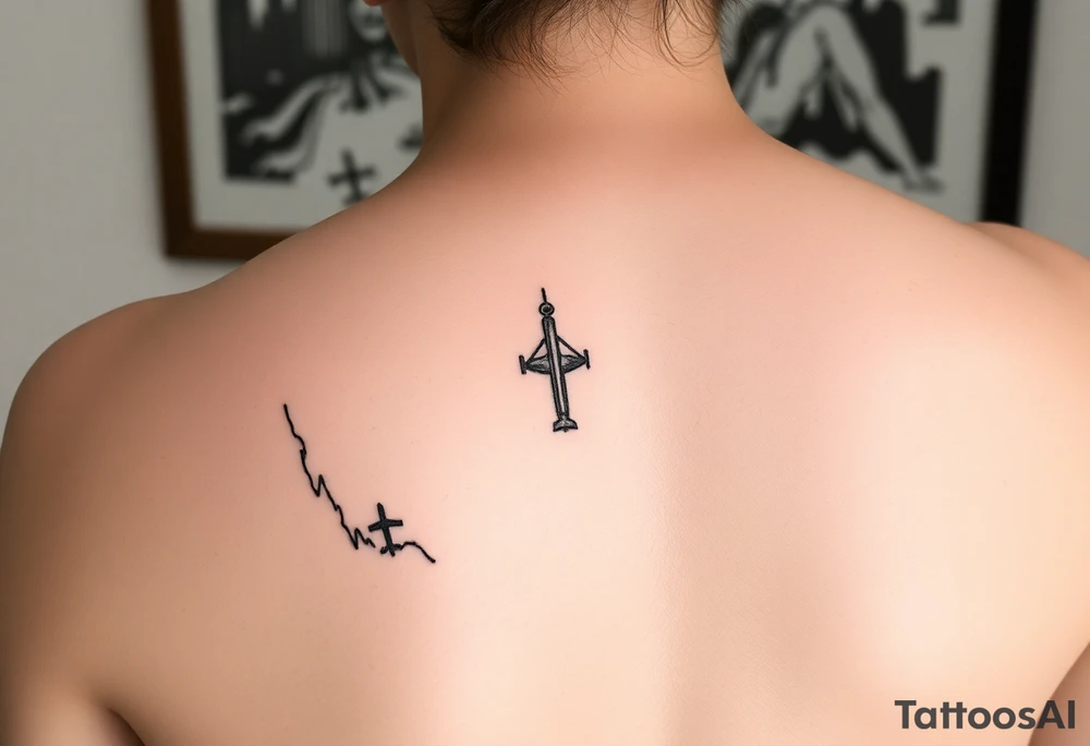 Minimalist tattoo for women who love travel and science, make feminine tattoo idea