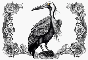 Scary shoebill stork tattoo idea