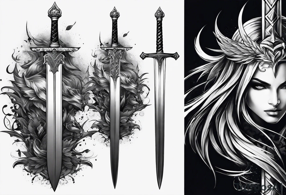 sword on spine tattoo idea