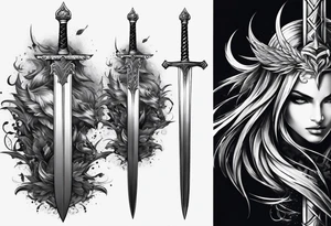 sword on spine tattoo idea