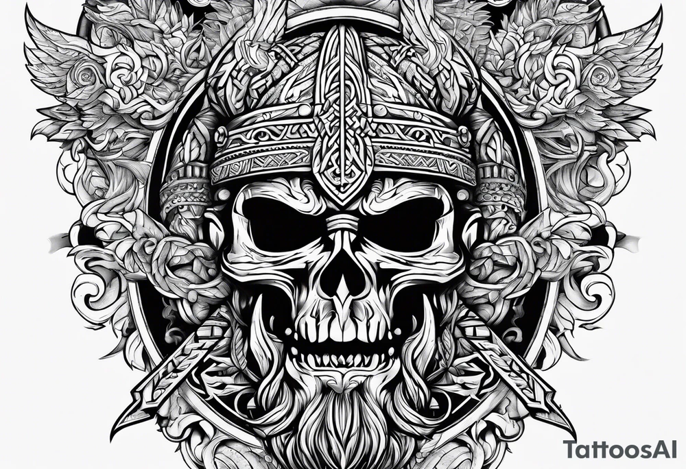 Valhalla word viking church tattoo idea