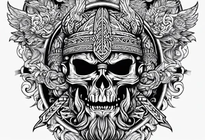Valhalla word viking church tattoo idea