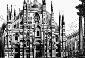 duomo of milano stylized tattoo idea