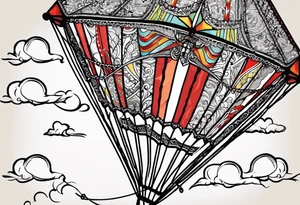 the phrase "Go Fly A Kite" spelled out in kite string tattoo idea