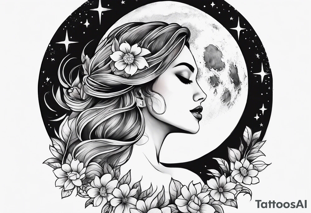 divine feminine
dainty
moon tattoo idea