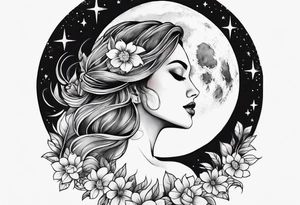 divine feminine
dainty
moon tattoo idea