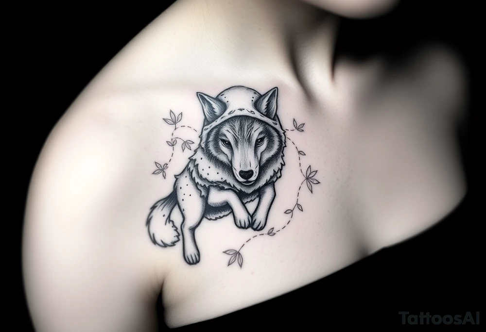 Wolf wearing a sheep like a costume prowling around tattoo idea
