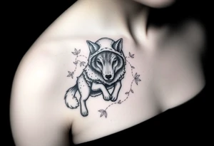 Wolf wearing a sheep like a costume prowling around tattoo idea