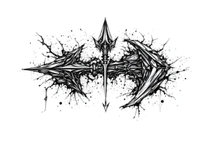 thick arrow look down tattoo idea