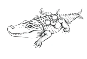 alligator with orange groves tattoo idea