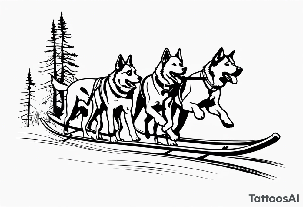 dog sled tattoo idea