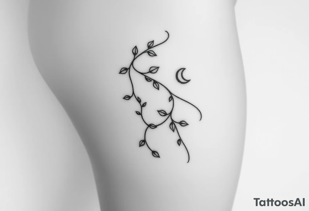 Ivy growing from thigh up side to rib cage tattoo idea