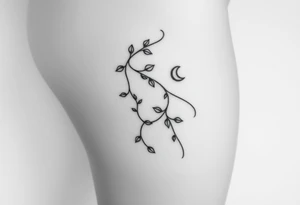 Ivy growing from thigh up side to rib cage tattoo idea