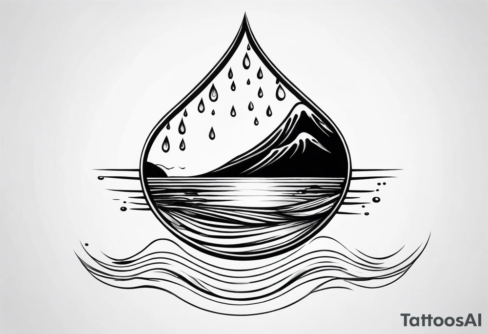 water drop falling into ocean tattoo idea