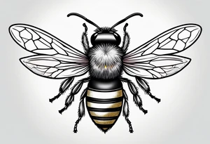 Small bee back tattoo idea