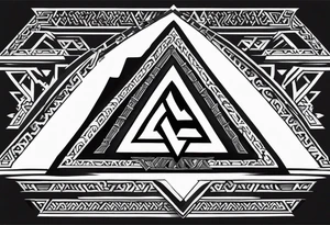 Valhalla sword shield valknut stairs tattoo idea