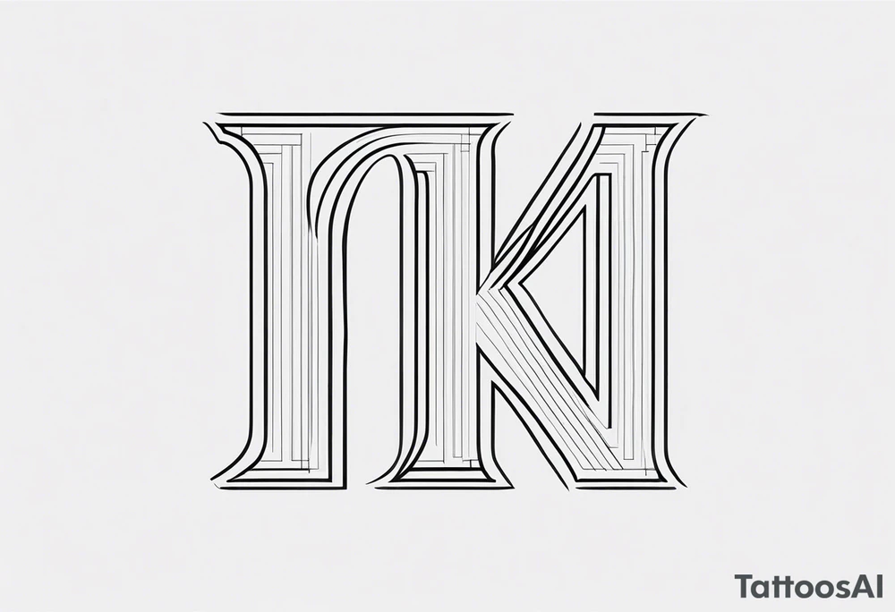 Clean, thin lines forming a monogram. The "K" and "I" tattoo idea Clean, thin lines forming a monogram. The "K" and "I" tattoo idea