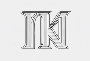 Clean, thin lines forming a monogram. The "K" and "I" tattoo idea