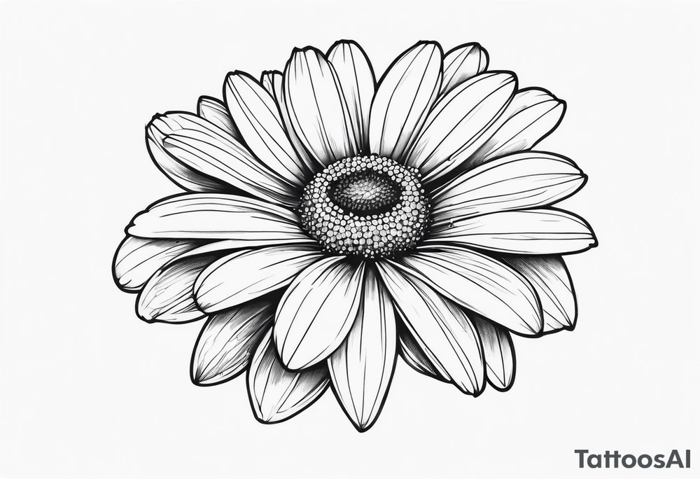 Fine line daisy tattoo idea