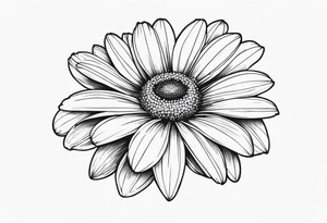 Fine line daisy tattoo idea