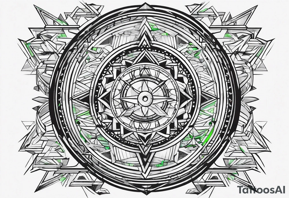 Green arrow simple design tattoo idea