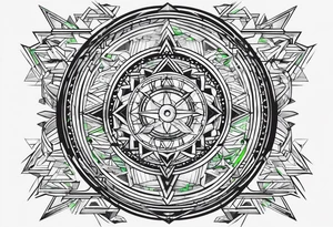 Green arrow simple design tattoo idea